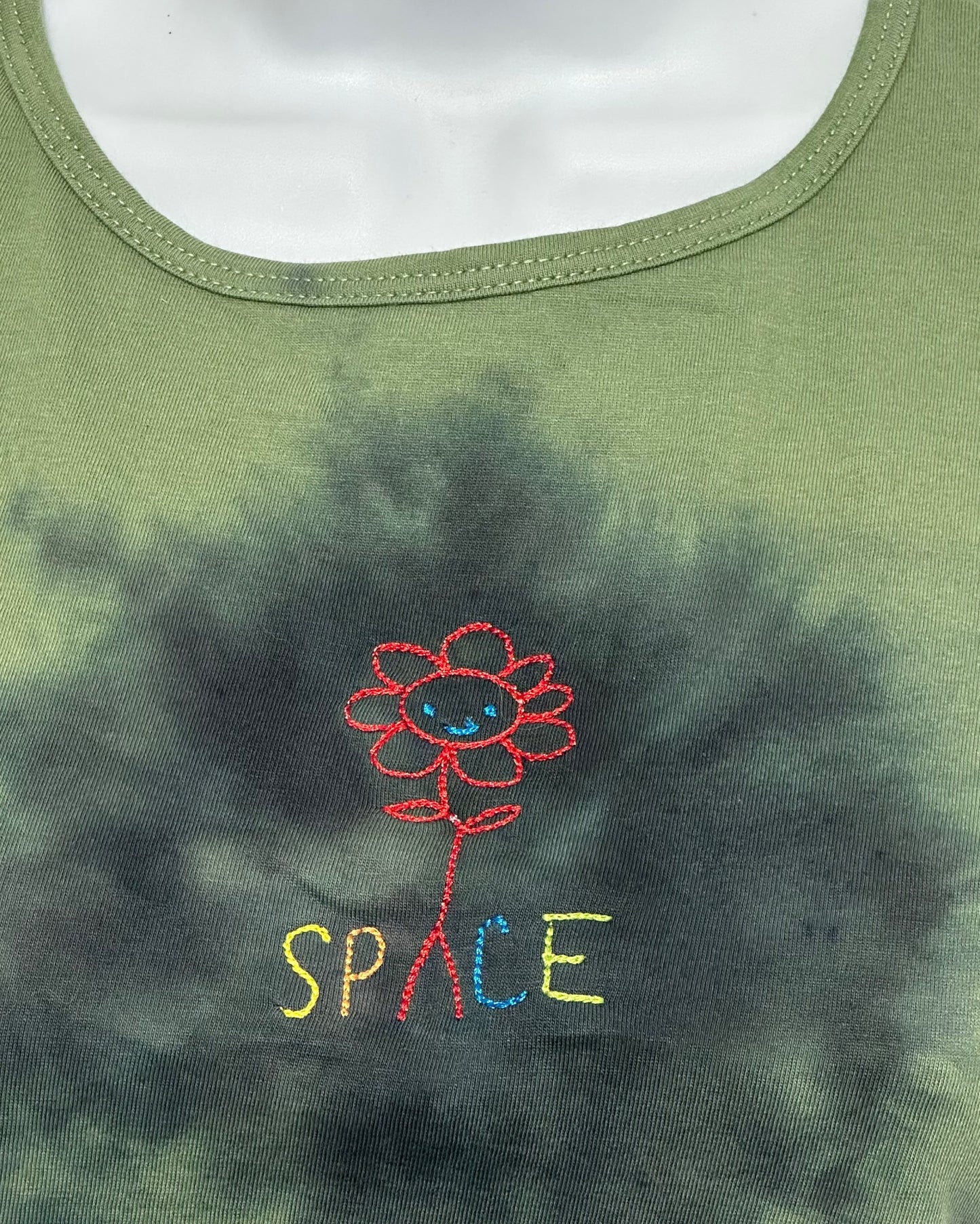 Space tie-dye Crop Top (green)