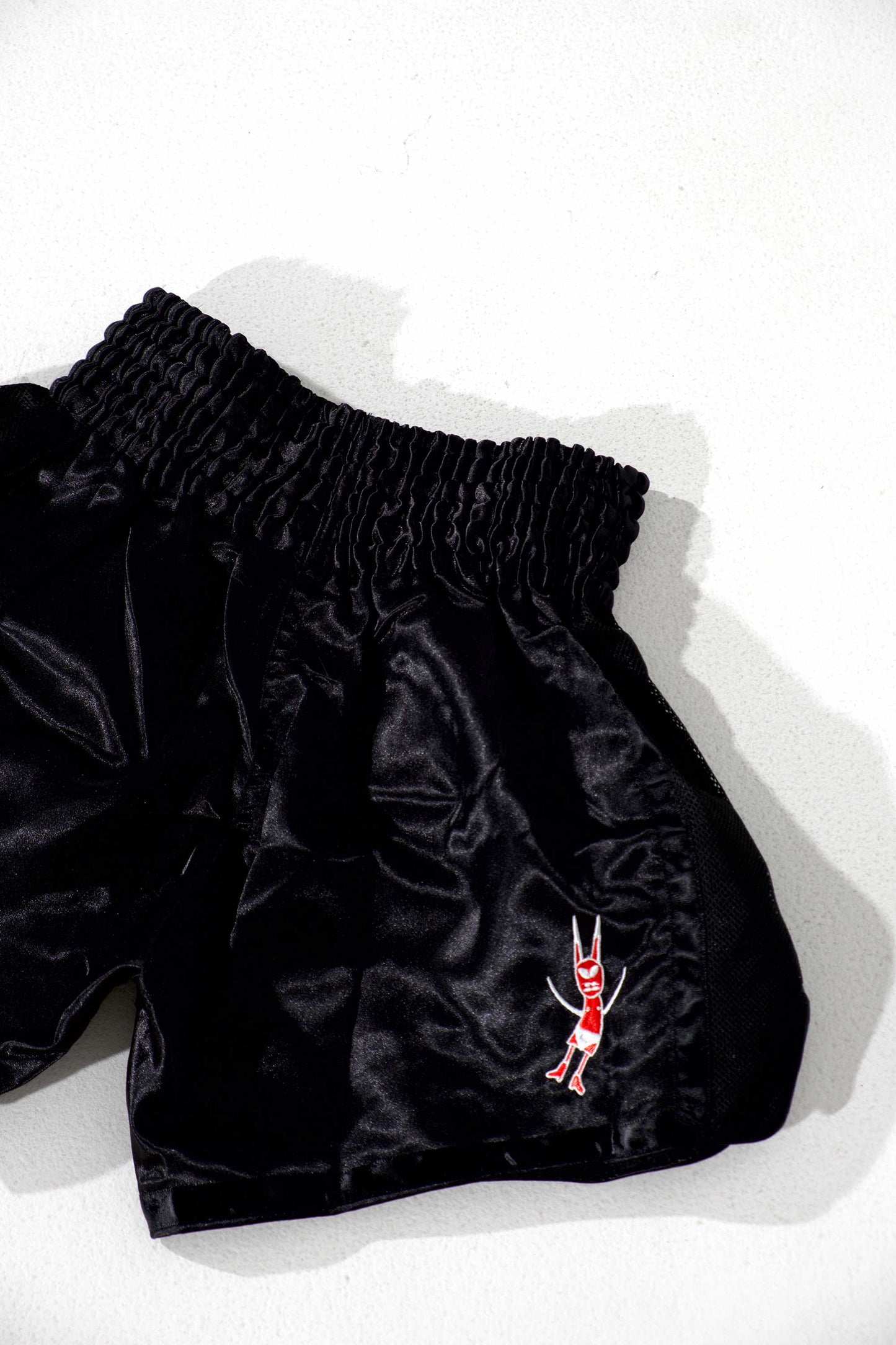 Space Muay Thai Shorts (Black/Red)