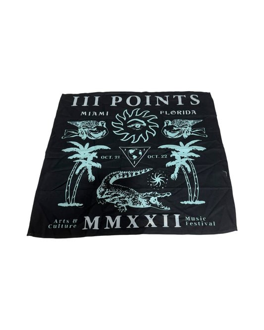 III Points Shaded Icons Black Bandana