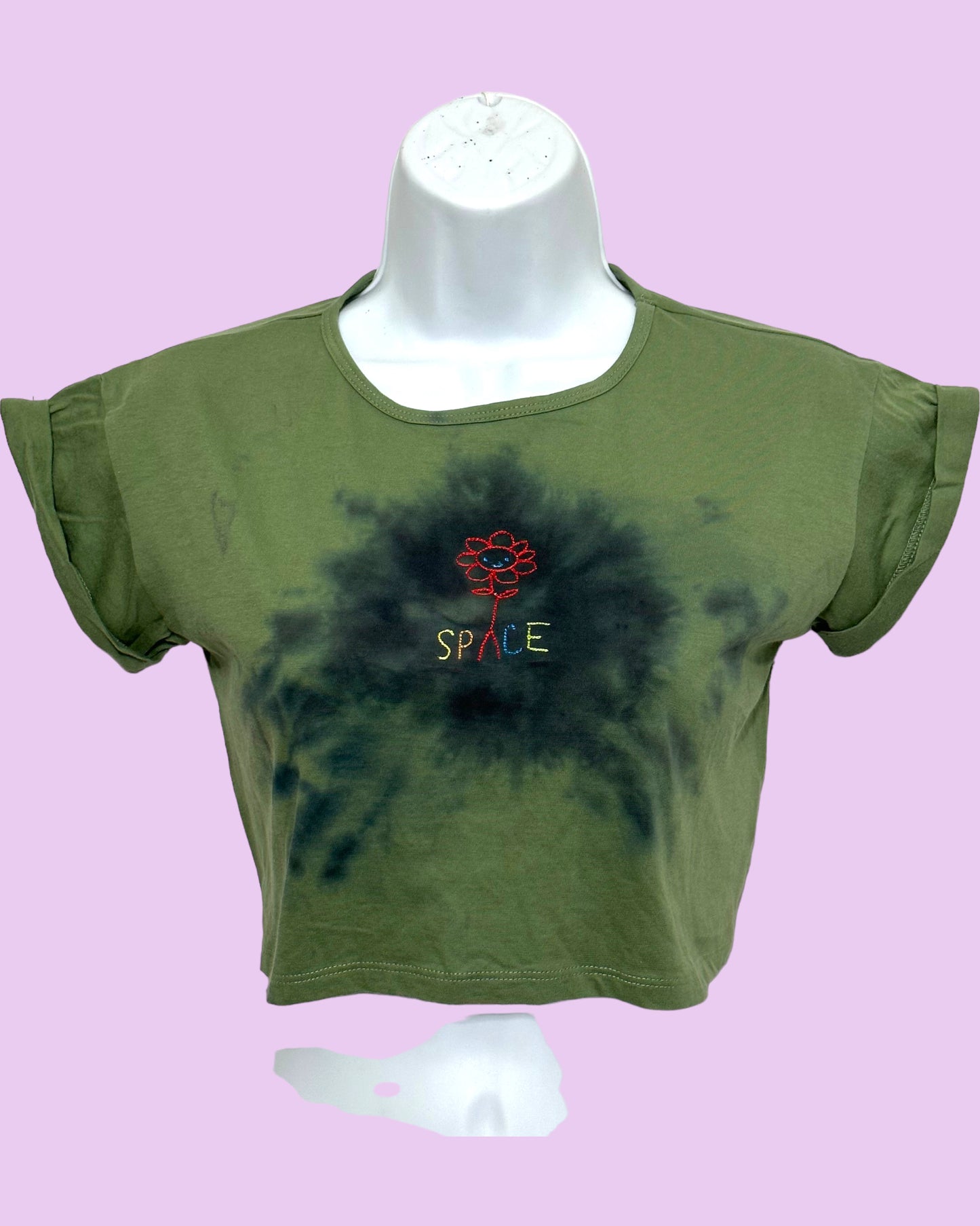 Space tie-dye Crop Top (green)