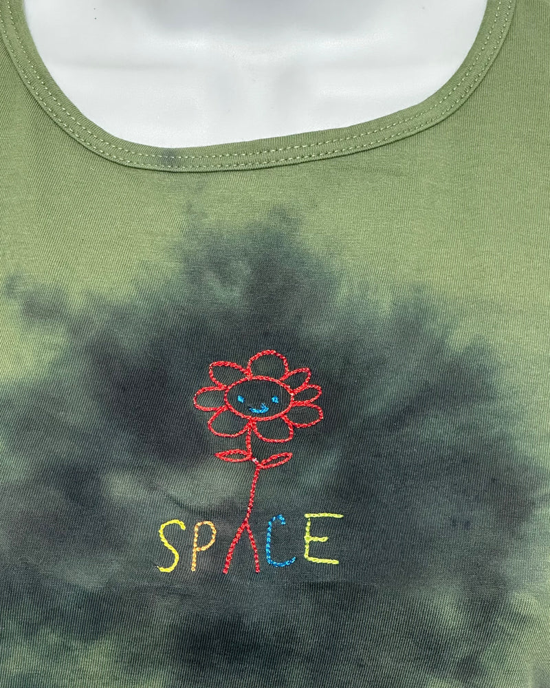 Space tie-dye Crop Top (green)