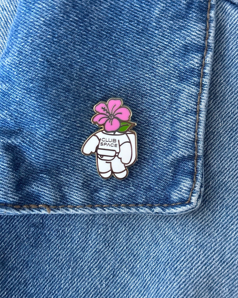 Flower Astronaut Space Pin