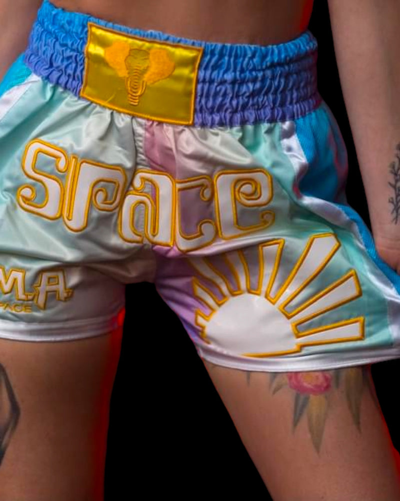 Space Muay Thai Shorts (Rainbow)