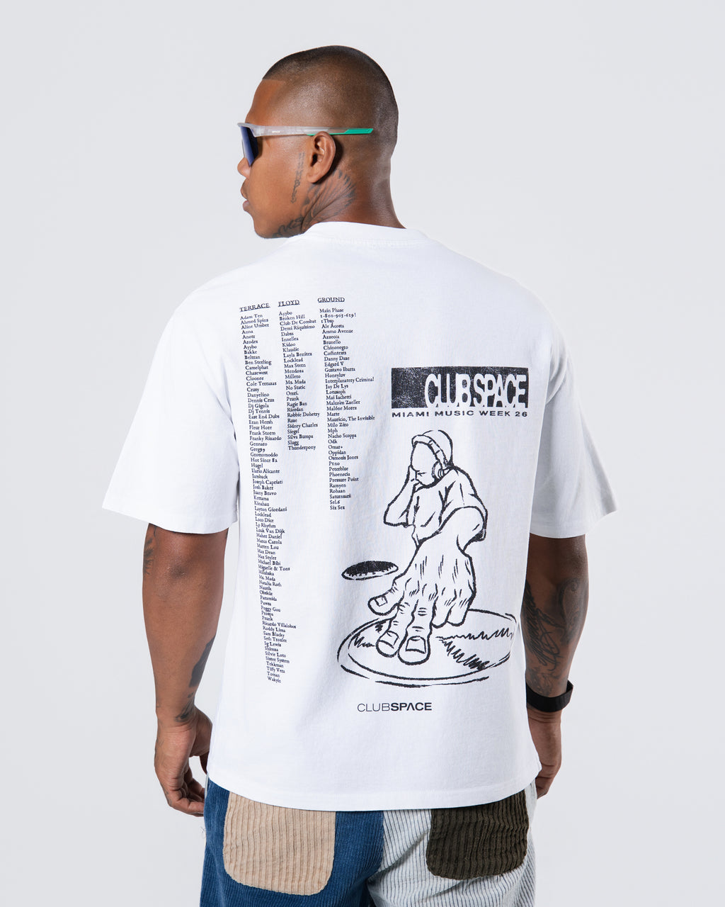 Club Space MMW lineup Tee White