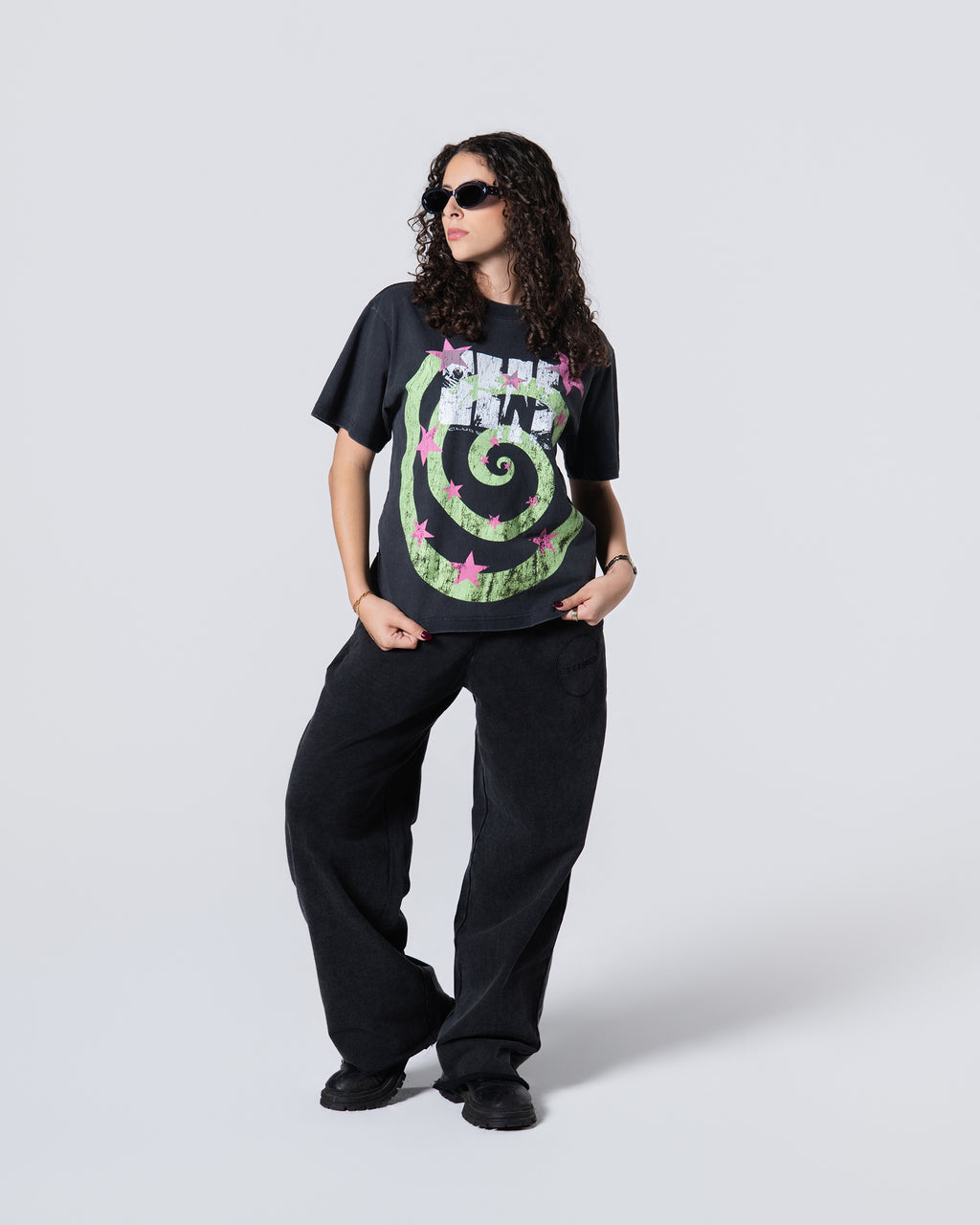 Space Spiral Tee Black
