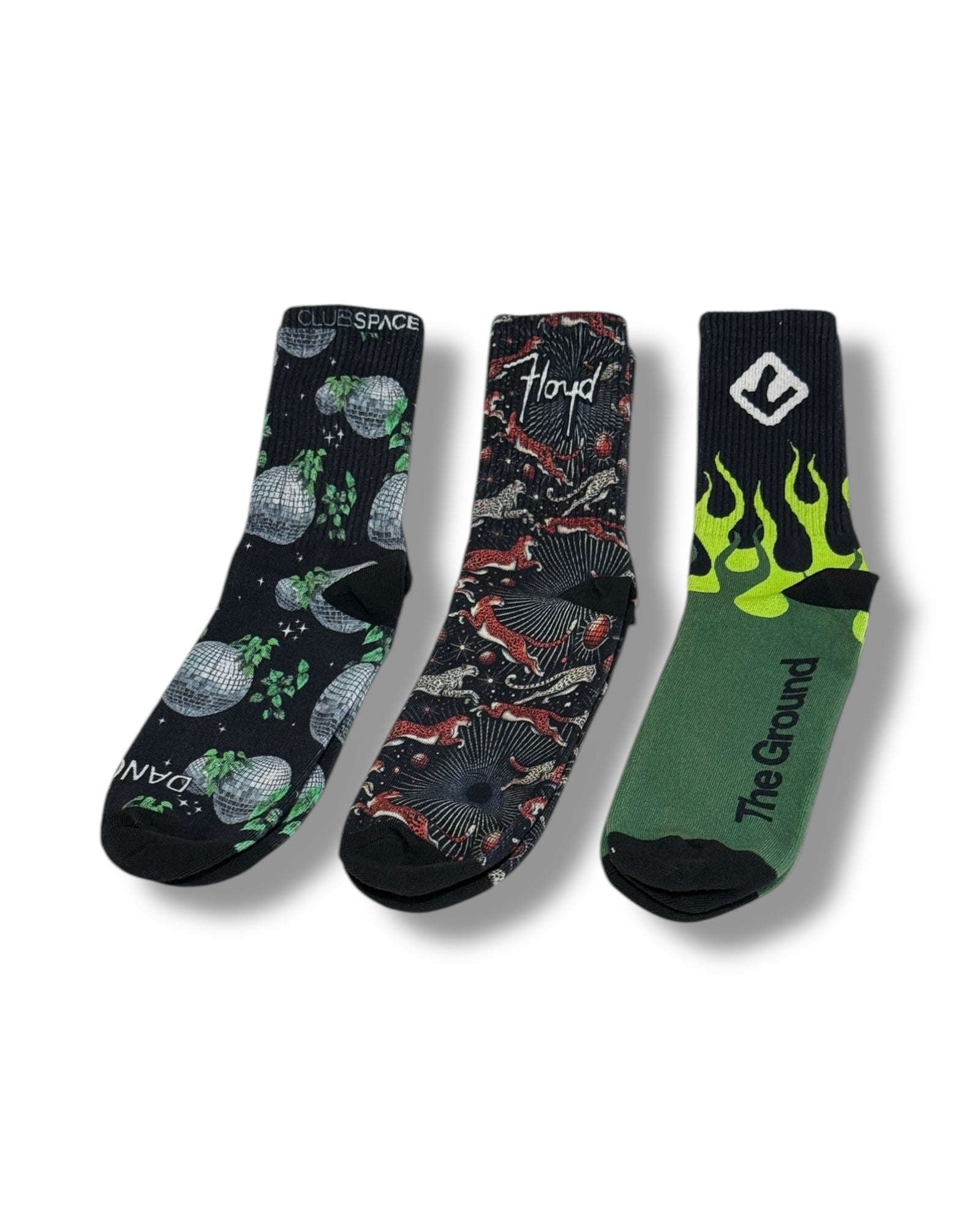 Trio Socks, Space, Floyd, The Ground