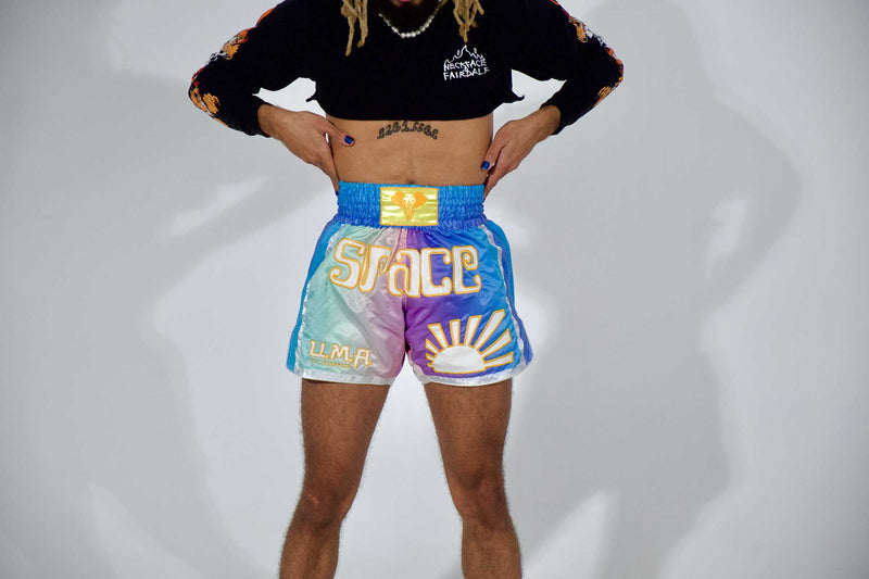 Space Muay Thai Shorts (Rainbow)