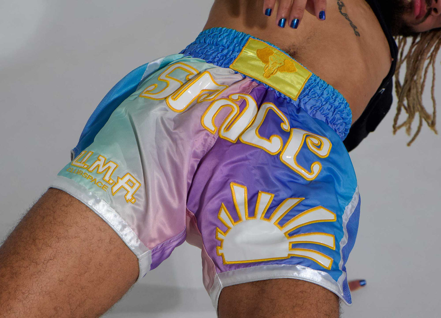 Space Muay Thai Shorts (Rainbow)