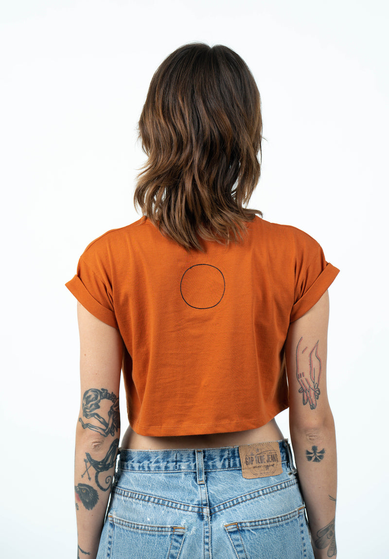 Space Roll Sleeve Crop (Terracota)