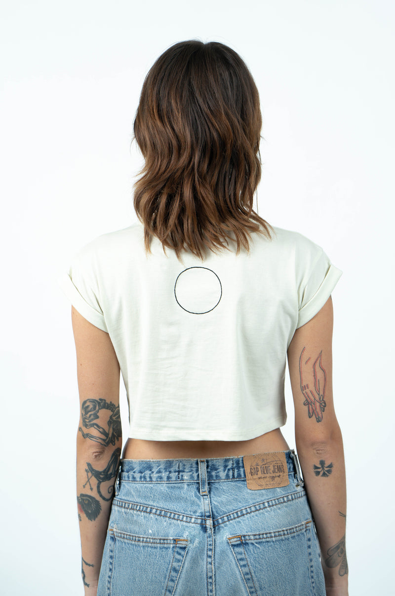 Space Roll Sleeve Crop (Ivory)